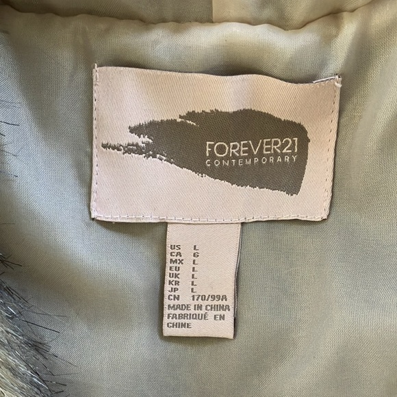 Forever 21 Large Faux Fur Vest with Hood - Picture 2 of 9